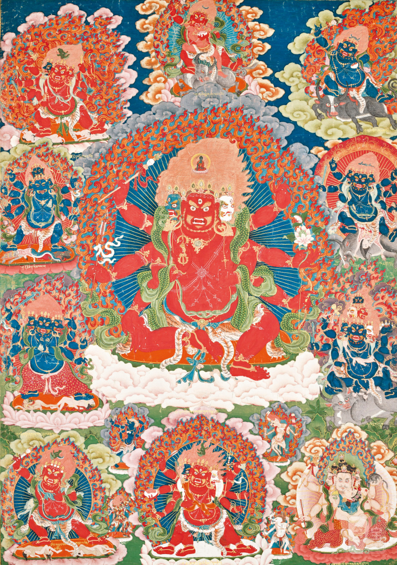 THANGKA REPRÉSENTANT HAYAGRIVA  BHOUTAN, XVIIIE-XIXE SIÈCLE